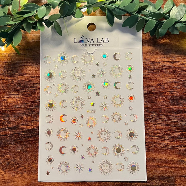 Reflective Sun & Moon Nail Stickers
