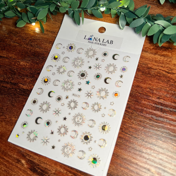 Reflective Sun & Moon Nail Stickers